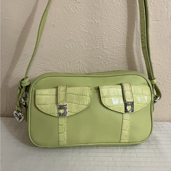 Brighton Trendy Lime Crossbody Bag with Buckle Accents - Picture 1 of 10